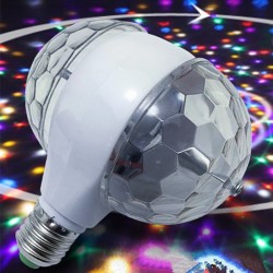 Luz LED E27 RGB de 6W - bombilla giratoria con doble cabezal - lámpara de escenario y disco
