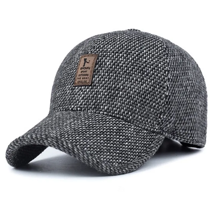 Winter baseball cap with ear flaps