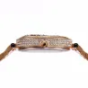 Lyx guld kvarts klocka med diamanter & leopard