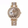 Lyx guld kvarts klocka med diamanter & leopard