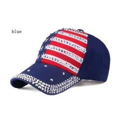 Baseball cap med USA flagga & metall spikar - unisex