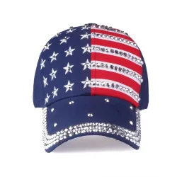 Baseball cap med USA flagga & metall spikar - unisex