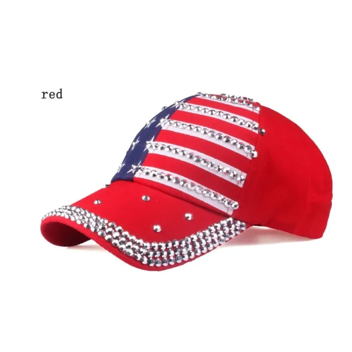 Baseball cap med USA flagga & metall spikar - unisex