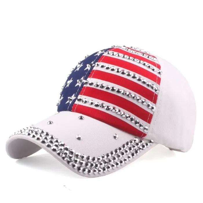 Baseballkappe mit US-Flagge & Metal Spikes - unisex