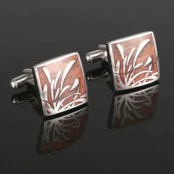 Elegant square rosewood cufflinksCufflinks