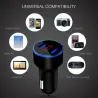 Carregador de carro de smartphone universal 5V 3.1A com USB duplo e LED