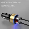 Carregador de carro de smartphone universal 5V 3.1A com USB duplo e LED