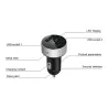 Carregador de carro de smartphone universal 5V 3.1A com USB duplo e LED