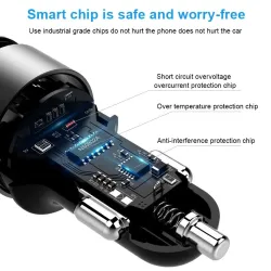 Universal 3.6A dual USB car charger with LED display