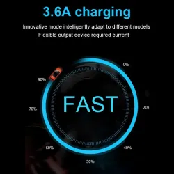 Universal 3.6A kaksois USB-autolaturi LED-näytöllä