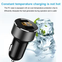 Universal 3.6A dual USB car charger with LED display