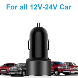 Universal 3.6A dual USB car charger with LED display