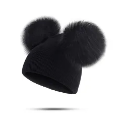 Chapeau d'hiver pour enfants avec pom pom