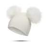 Chapéu de inverno infantil com pele pom pom