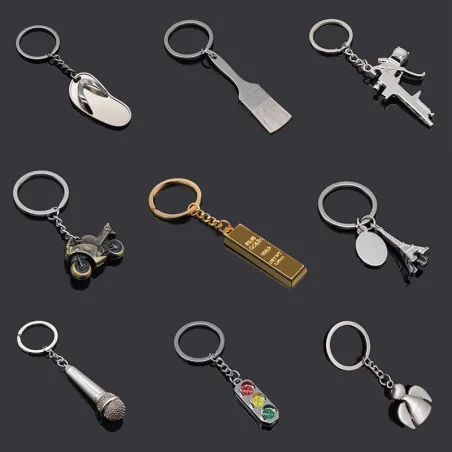 Flip flops - microphone - traffic lights - metal keychain