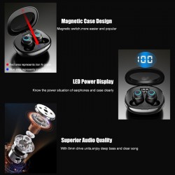 Bezprzewodowe słuchawki 8D 5.0 Bluetooth - sterowanie dotykowe - zestaw głośnomówiącySłuchawki