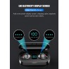 V5.0 F9 TWS téléphone sans fil Bluetooth - écran LED - banque d'alimentation 2000mAh - casque avec microphone
