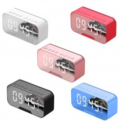 Altavoz BluetoothG5 inalámbrico Altavoz Bluetooth con reloj de alarma LED espejo - soporte TF tarjeta