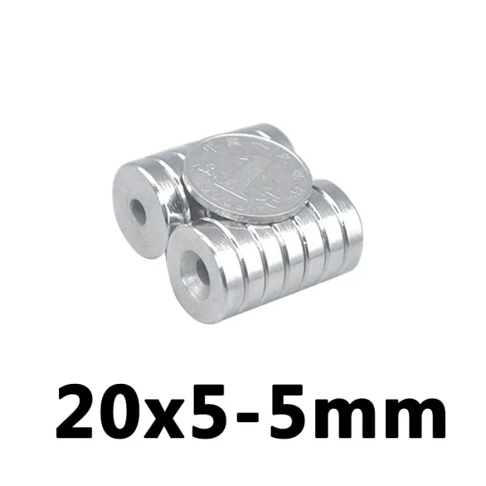 N35 neodymium countersunk magnet ring - 20 * 5 mm hål - 5 bitar