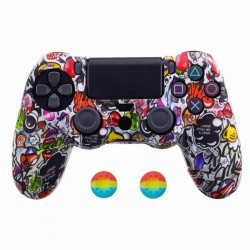 Playstation Dual Shock PS4 Pro Slim - protective skin for controller & 2 thumb stick grips capsAccessories