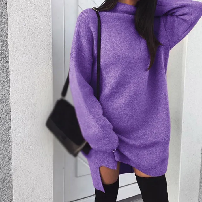 VestidosOtoño - invierno suéter suelto - mini vestido
