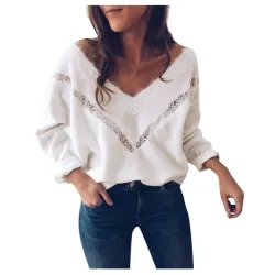 Maglione sciolto - camicetta elegante con pizzo