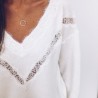 Luźny sweter - elegancka bluzka z koronkąBluzki & Koszulki