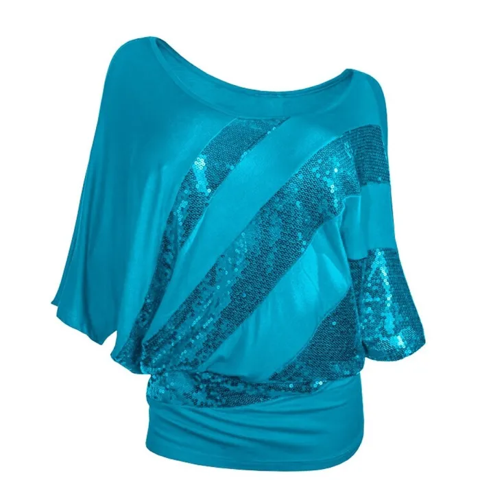 Chemise à paillettes brillante - manches courtes