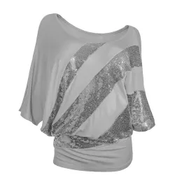 Shiny sequin shirt - kort ärm topp