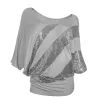 Shiny sequin shirt - kort ärm topp