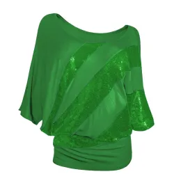 Shiny sequin shirt - kort ärm topp