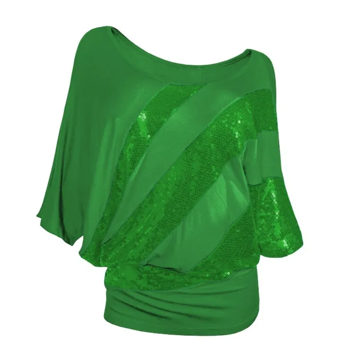 Shiny sequin shirt - kort ärm topp