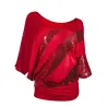 Shiny sequin shirt - short sleeve top