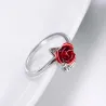 AnillosAnillo de oro de plata con rosa roja - ajustable