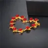 Bracciale in oro e argento con rose rosse
