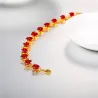 Bracciale in oro e argento con rose rosse