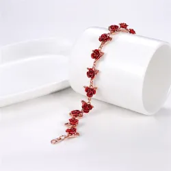 PulseraPulsera de oro & plata con rosas rojas