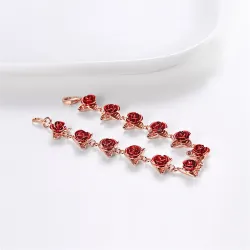 PulseraPulsera de oro & plata con rosas rojas