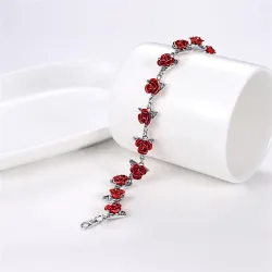 PulseraPulsera de oro & plata con rosas rojas