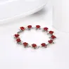 Bracciale in oro e argento con rose rosse