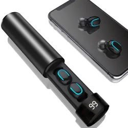 AuricularesDiscos auriculares inalámbricos Q67 TWS - estéreo 3D - Bluetooth 5 - micrófono - impermeable - auriculares de unió...
