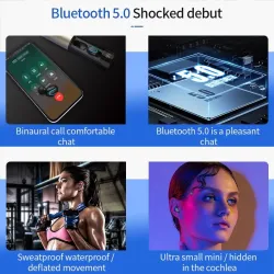 Q67 TWS wireless earbuds - 3D stereo - Bluetooth 5 - microphone - waterproof - auto pairing headset