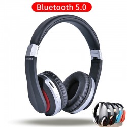 Auscultadores sem fio MH7 - fone de ouvido Bluetooth - dobrável - microfone - cartão TF
