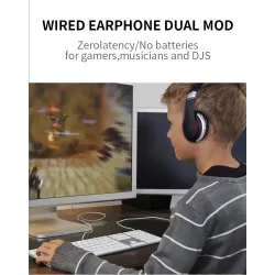 Auscultadores sem fio MH7 - fone de ouvido Bluetooth - dobrável - microfone - cartão TF