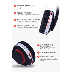 Cuffie wireless MH7 - Auricolare Bluetooth - pieghevole - microfono - scheda TF