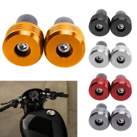 7/8" - poignée de guidon moto en aluminium - bouchons d'extrémité