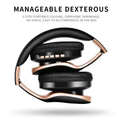 Trådlösa Bluetooth-hörlurar - bulleravbokning - vikbar - stereobas - justerbara hörlurar med mikrofon