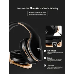 Drahtlose Bluetooth Kopfhörer - Geräuschunterdrückung - faltbar - Stereo Bass - einstellbare Kopfhörer mit Mikrofon