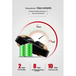 Cuffie Bluetooth wireless - cancellazione del rumore - pieghevole - basso stereo - auricolari regolabili con microfono