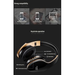Cuffie Bluetooth wireless - cancellazione del rumore - pieghevole - basso stereo - auricolari regolabili con microfono